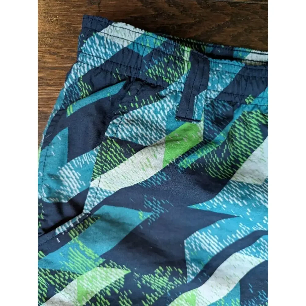 Columbia PFG Backcast Swim Trunks Boys XL 14 Blue Striped Shorts Nylon Fishing